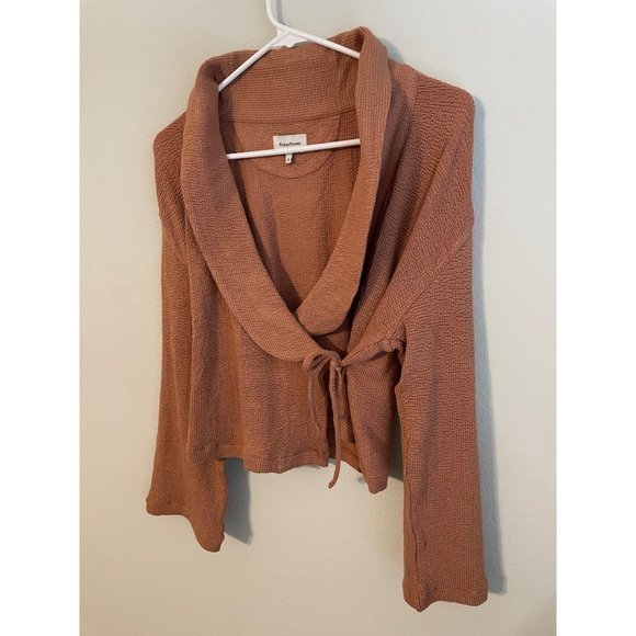 Richer Poorer‎ Bounce Knit Wrap Top Mocha Mousse Size Small - Picture 11 of 11
